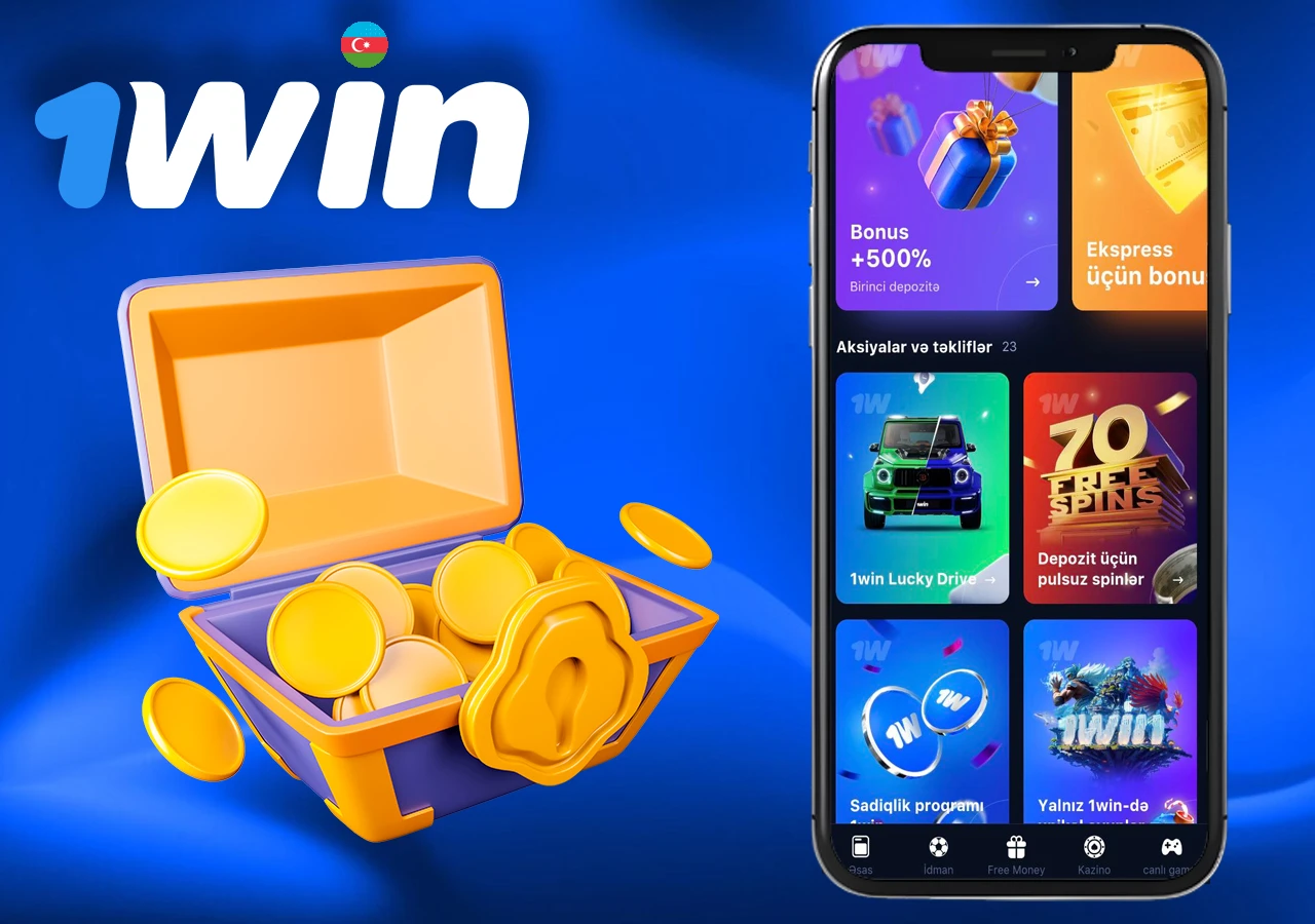 1Wın onlayn tətbiqinin yeni istifadəçiləri üçün bonus proqramı